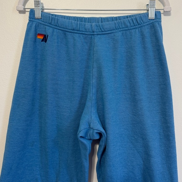 Aviator Nation Stripe Sweatpants Size Large Baby Blue Joggers - Picture 3 of 7